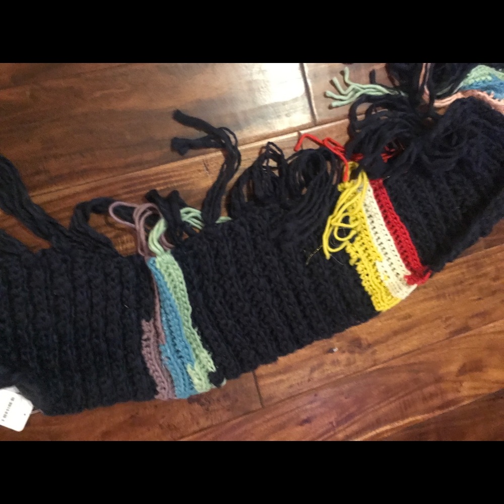 NWT Free People Rugby Rainbow Fringed Scarf - Picture 8 of 8